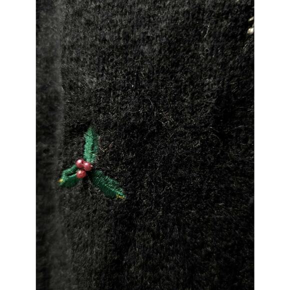 Studio Works Christmas Sweater Womens M Embroidered Embellished Holiday Cardigan - Picture 3 of 8